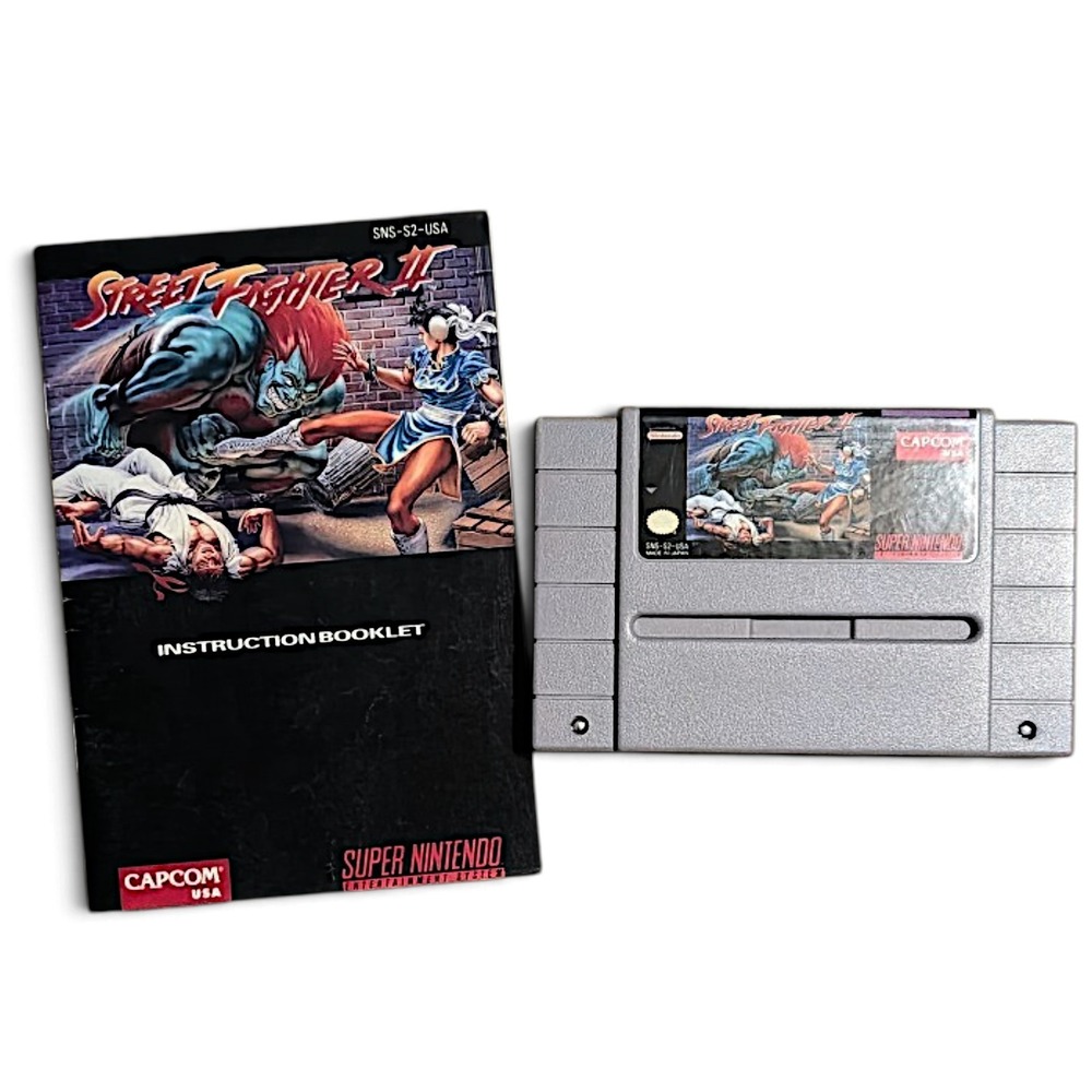Capcom Street Fighter II SNES Super Nintendo Cart & Manual Authentic Tested